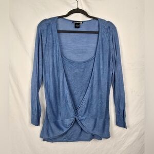 Sweaterworks Knit Lightweight Silk Artsy Quiet Luxury Sweater Top sz L